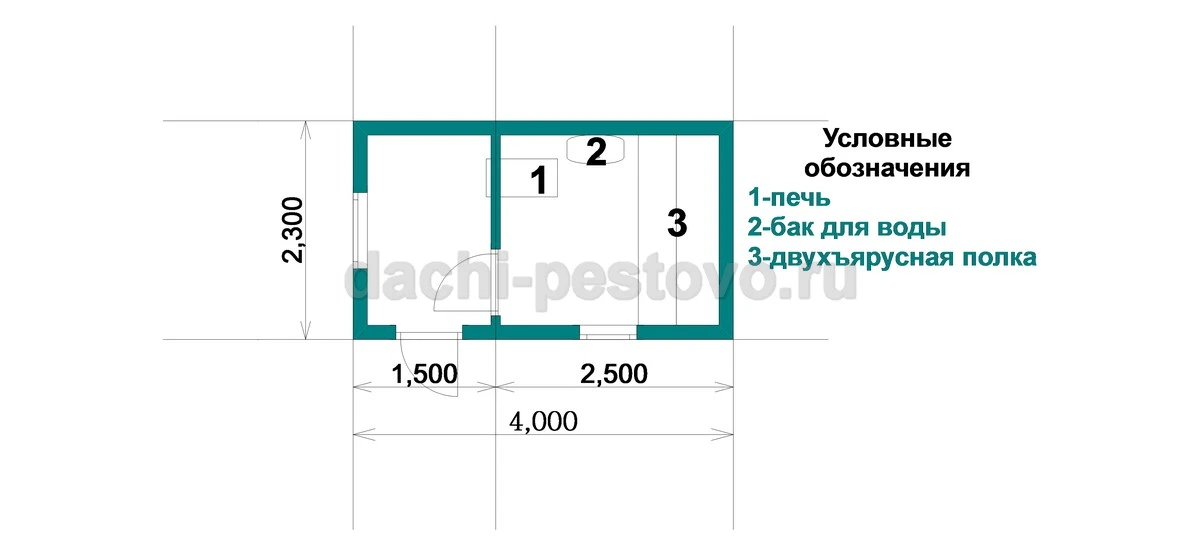 Планировка Баня из бруса №1