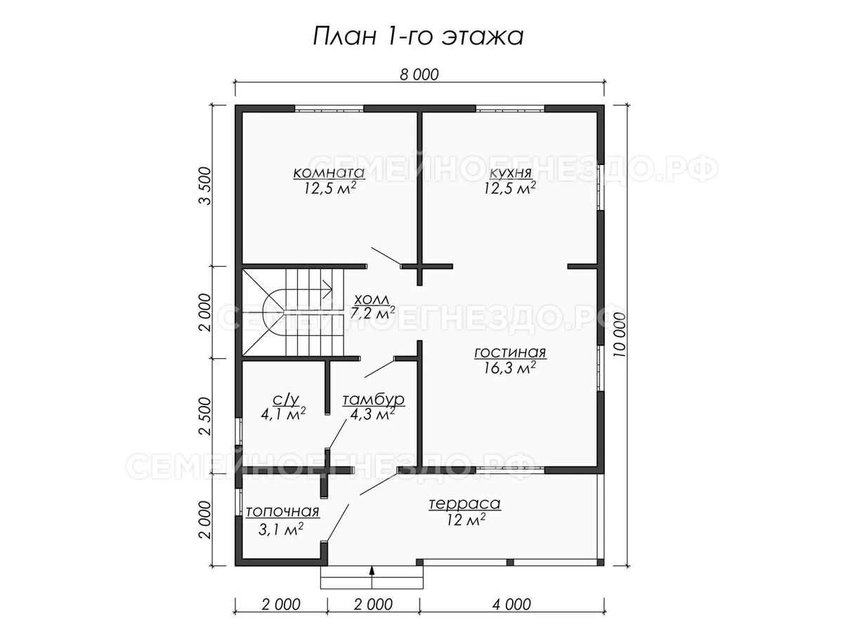 Планировка Каркасный дом № 0040