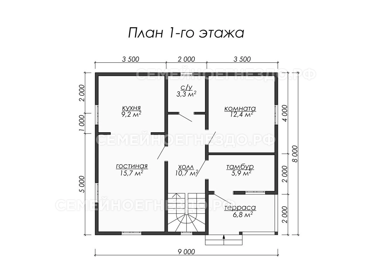 Планировка Каркасный дом № 0057