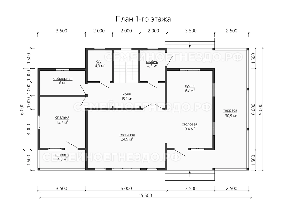 Планировка Каркасный дом № 0196