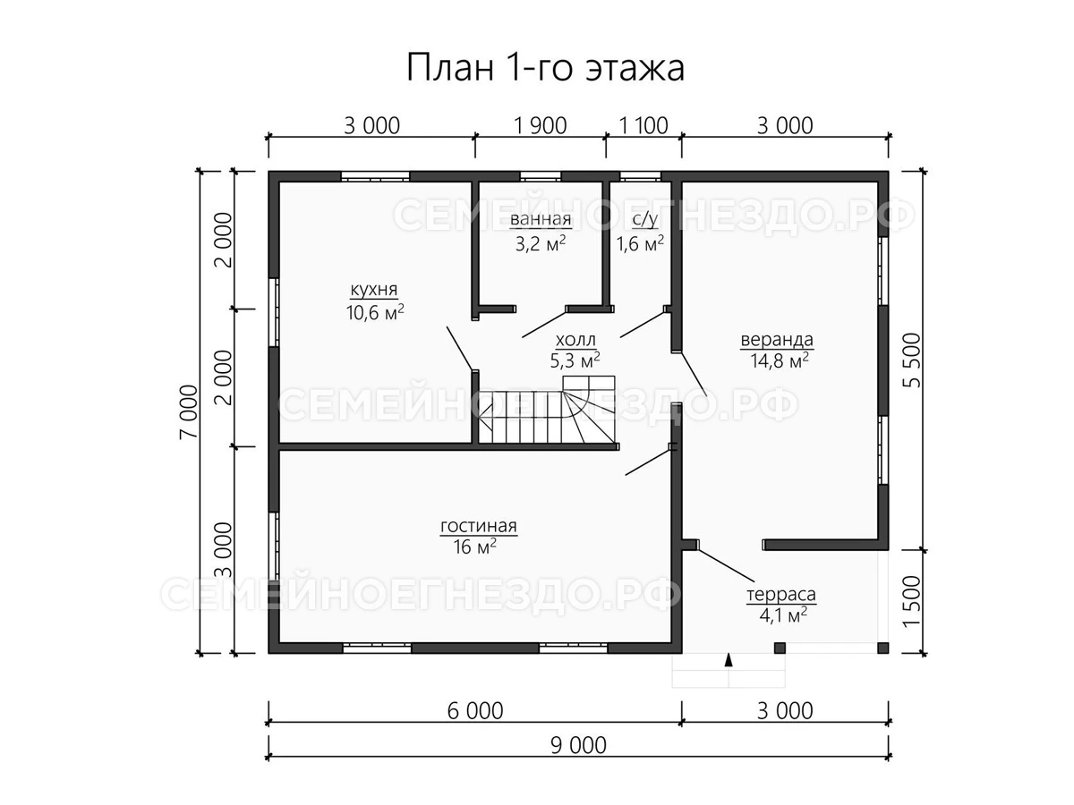 Планировка Брусовой дом № 0152