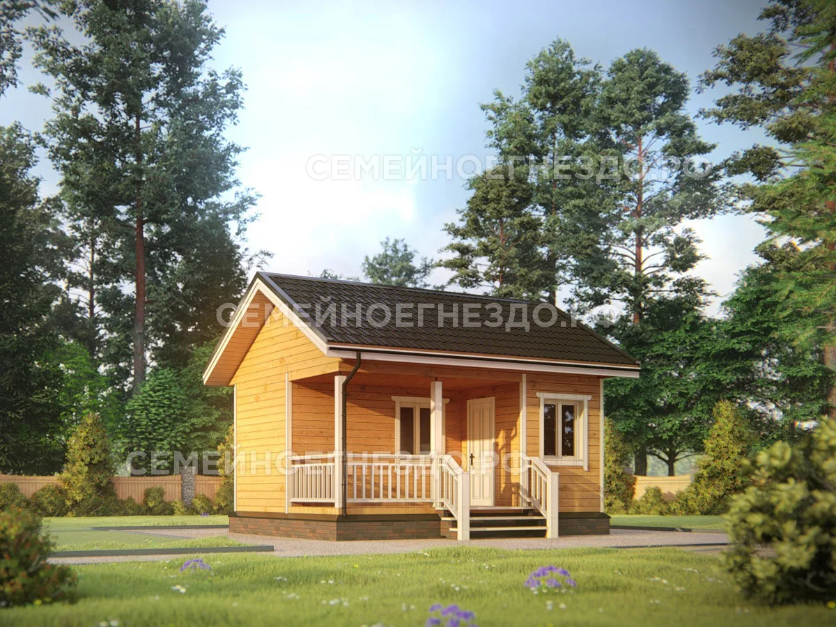 Баня из бруса №006 — вид 1