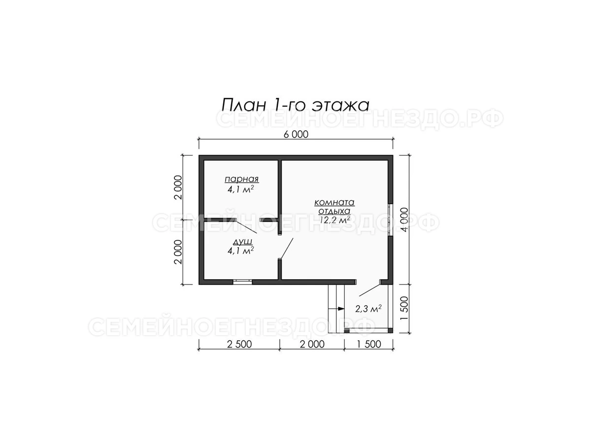 Планировка Баня из бруса №020