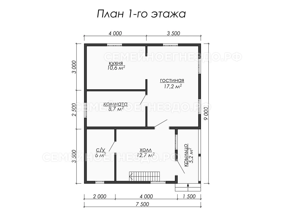 Планировка Брусовой дом № 0041