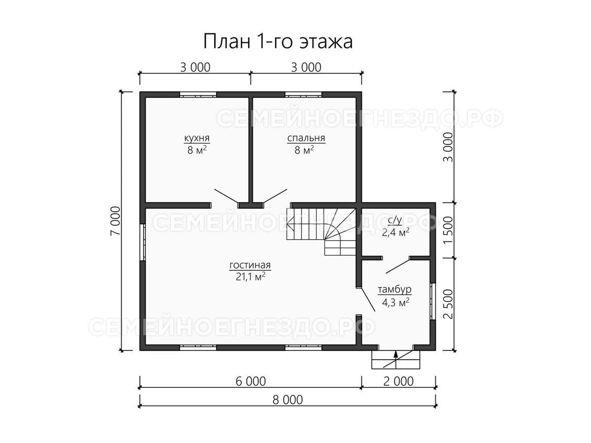 Планировка Брусовой дом № 0145