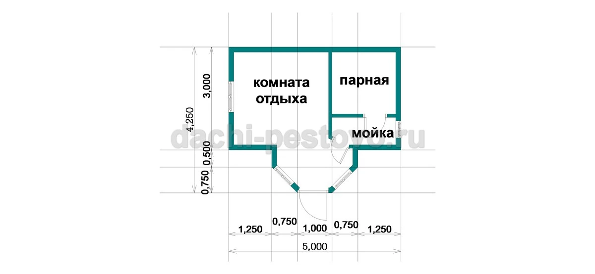 Планировка Баня из бруса №21