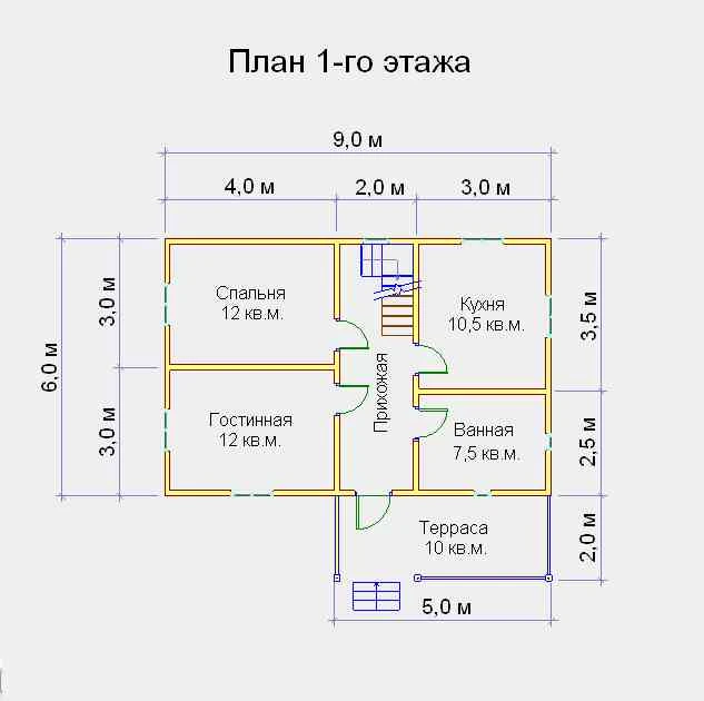 Планировка Брусовой дом №162