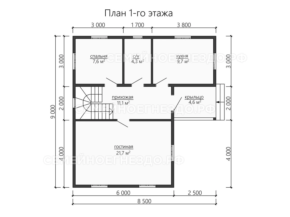 Планировка Каркасный дом № 0165