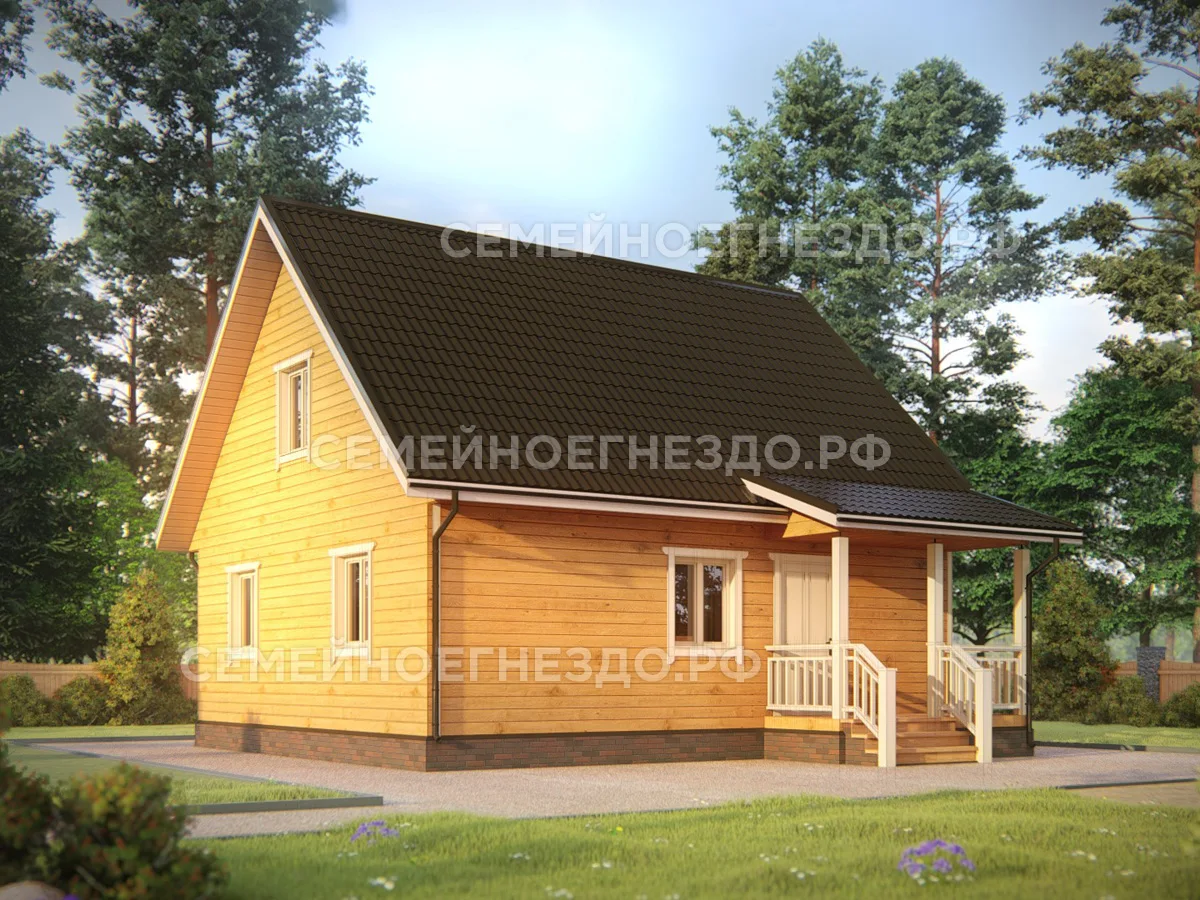 Брусовой дом № 0180 — вид 1