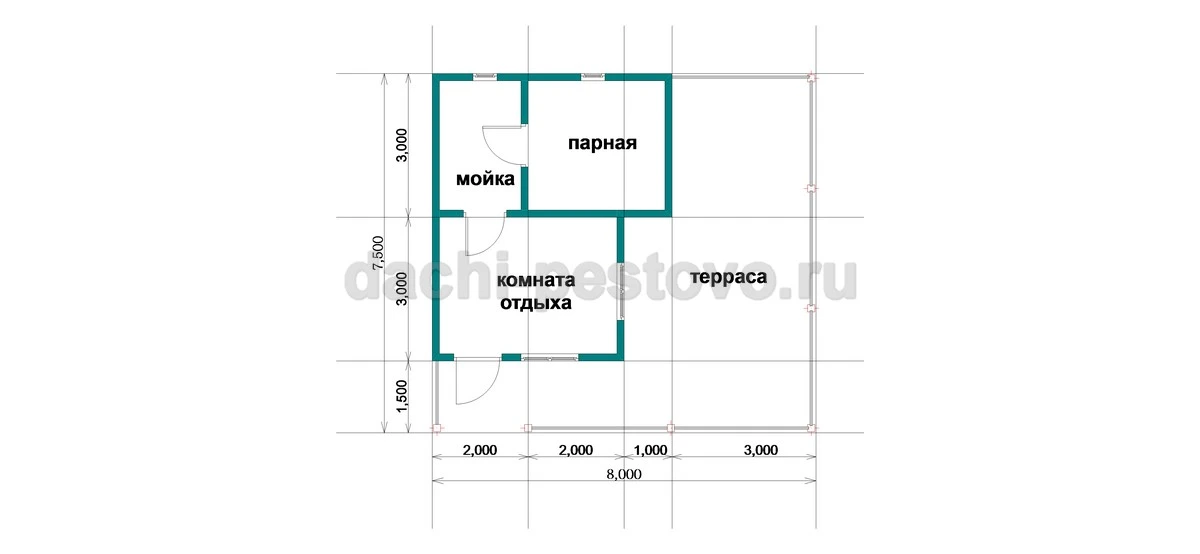 Планировка Баня из бруса №48