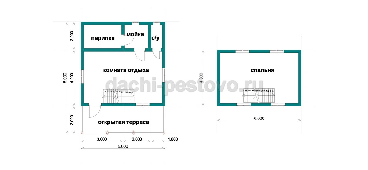 Планировка Баня из бруса №44