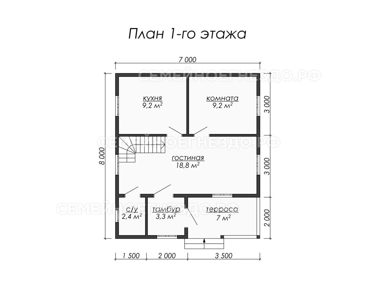 Планировка Брусовой дом № 0024