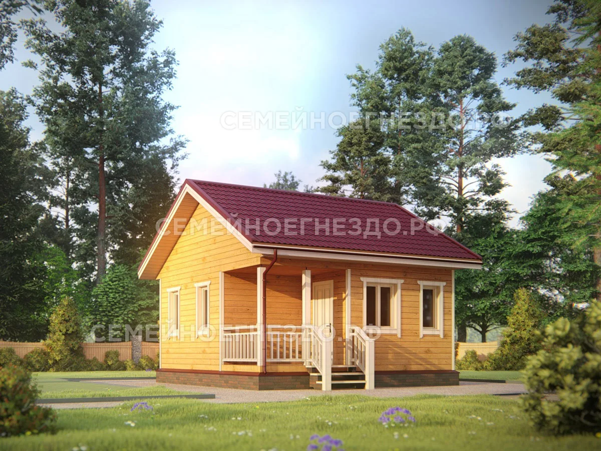 Баня из бруса №015 — вид 1