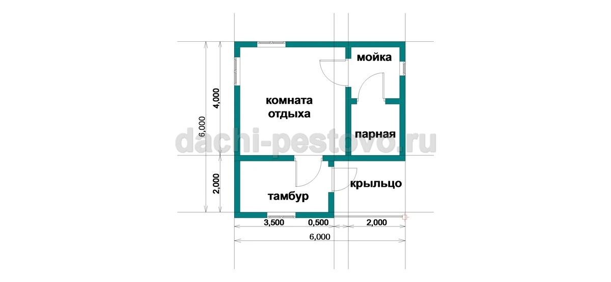 Планировка Баня из бруса №34