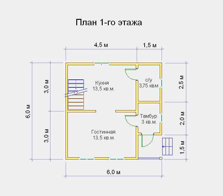 Планировка Брусовой дом №150