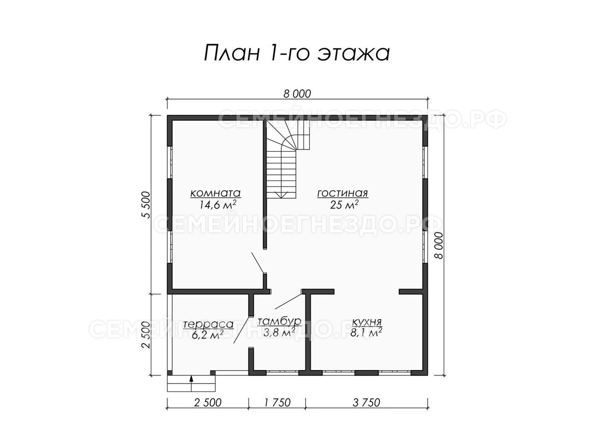Планировка Брусовой дом № 0048