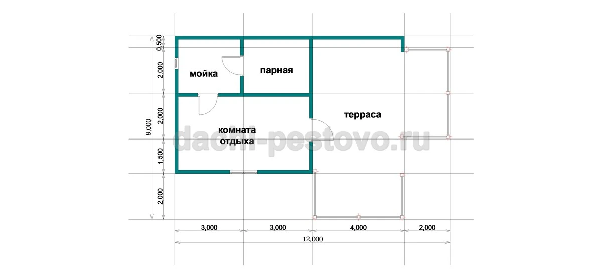 Планировка Баня из бруса №57