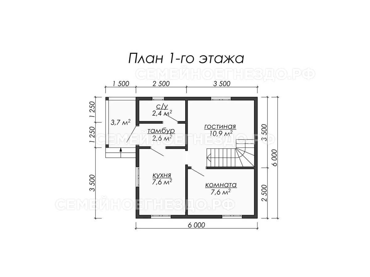 Планировка Каркасный дом № 0006