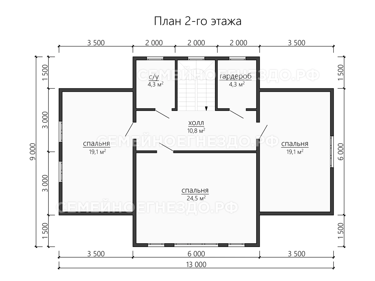 Планировка Каркасный дом № 0196