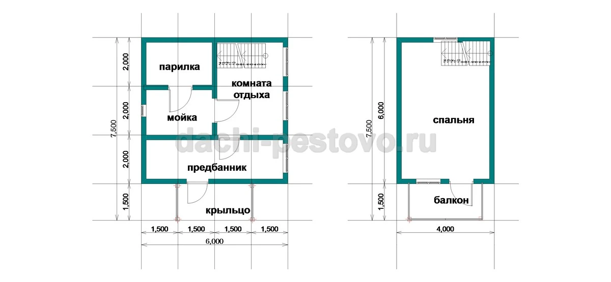 Планировка Баня из бруса №47