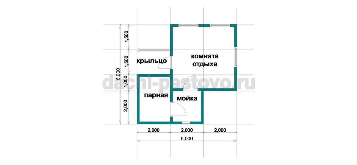 Планировка Баня из бруса №40