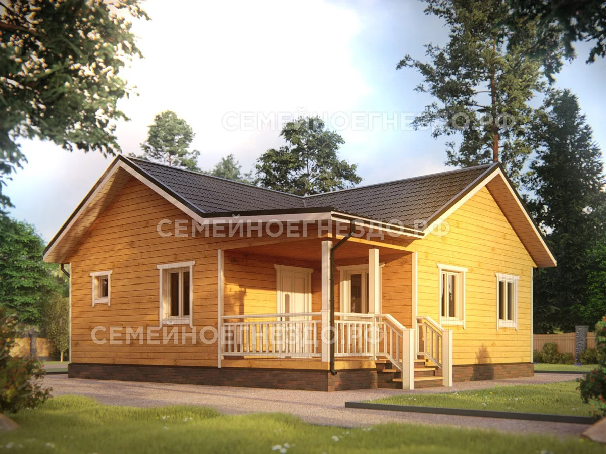 Брусовой дом № 0136 — вид 1
