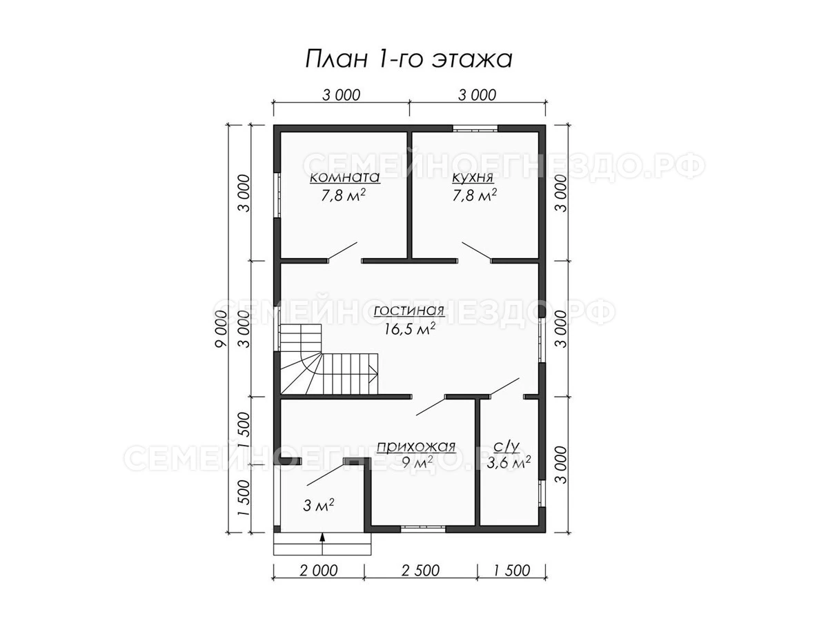 Планировка Каркасный дом № 0037