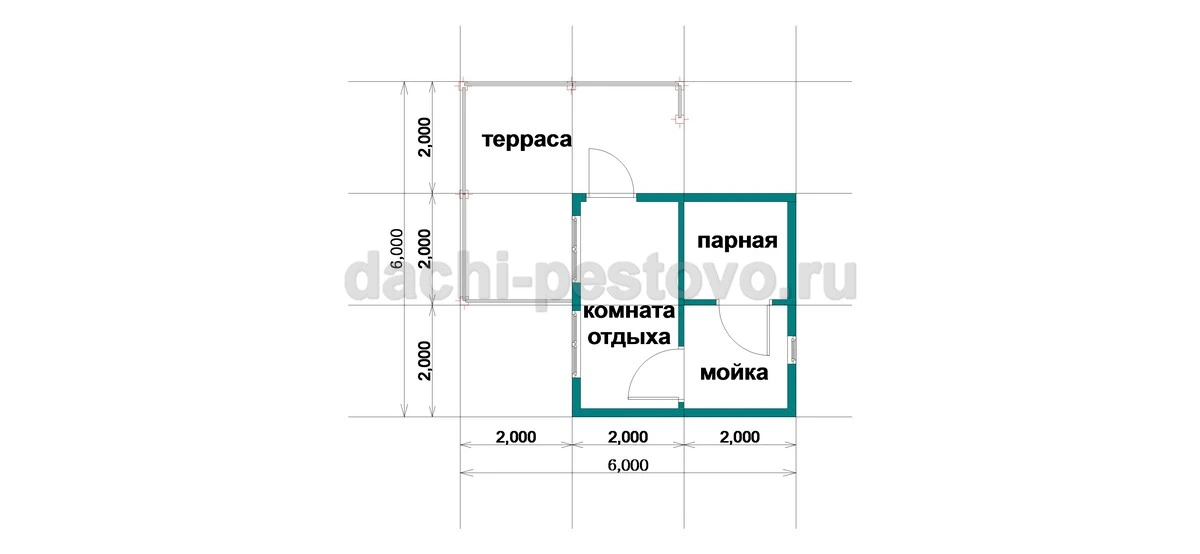 Планировка Баня из бруса №27