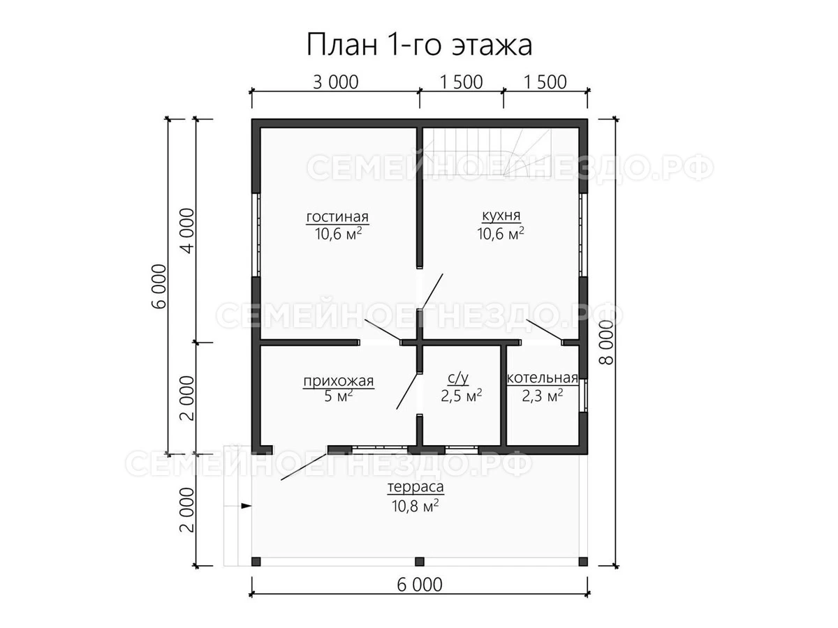 Планировка Брусовой дом № 0126