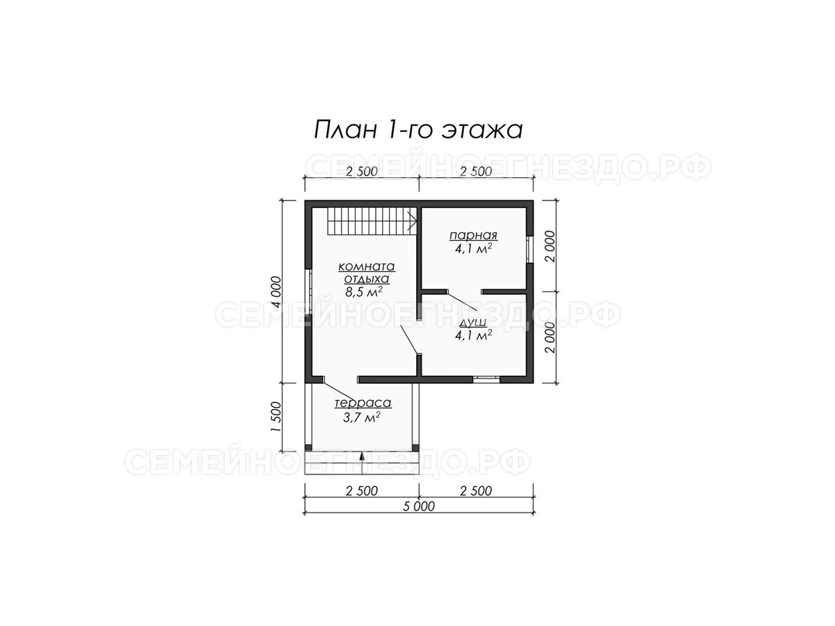 Планировка Баня из бруса №008
