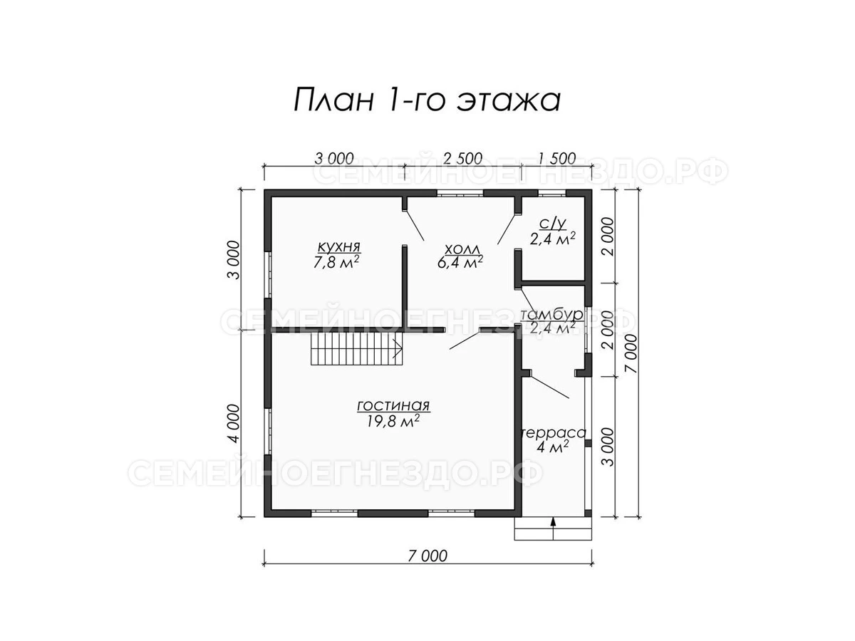 Планировка Брусовой дом № 0026