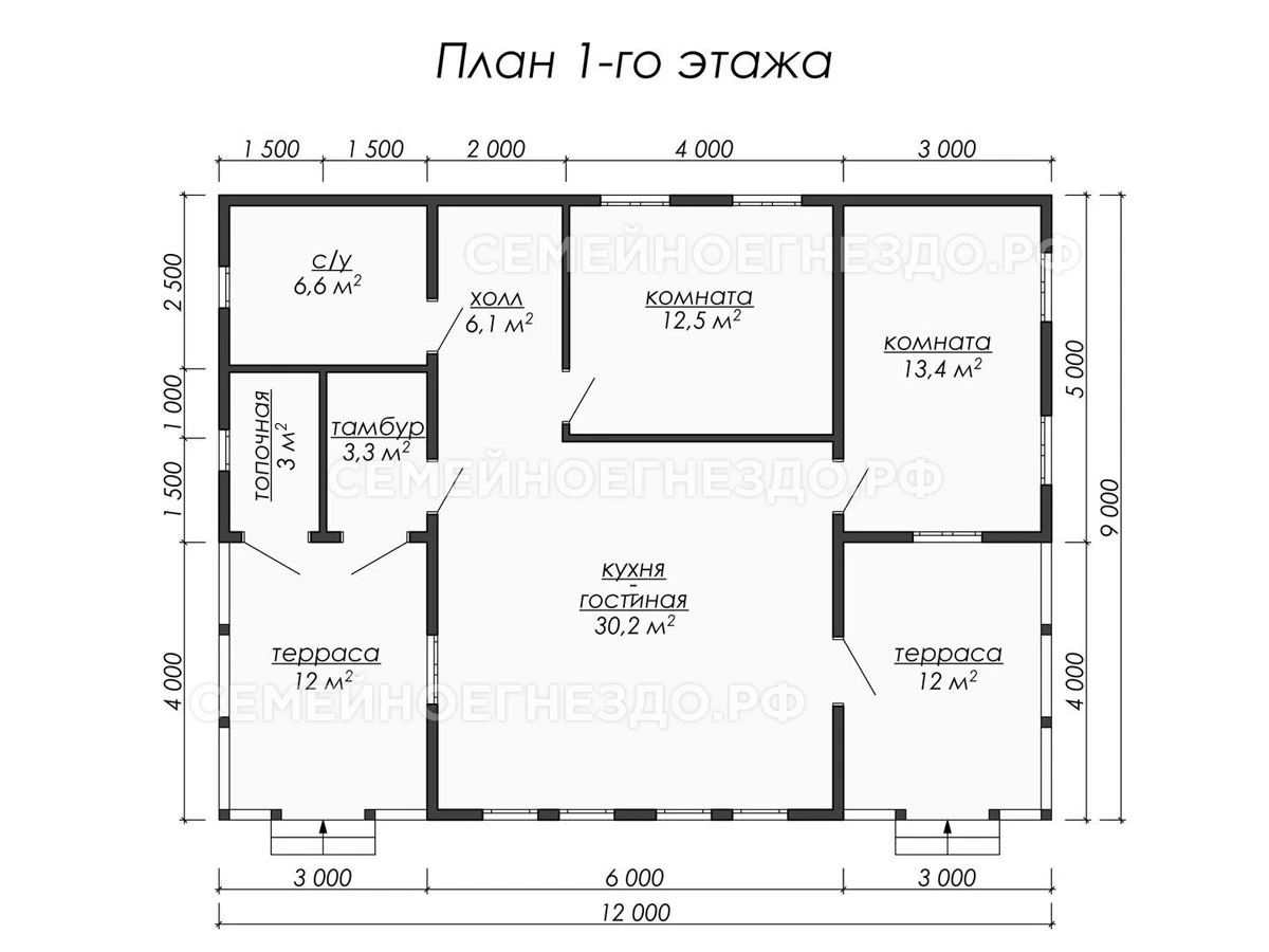 Планировка Каркасный дом № 0046
