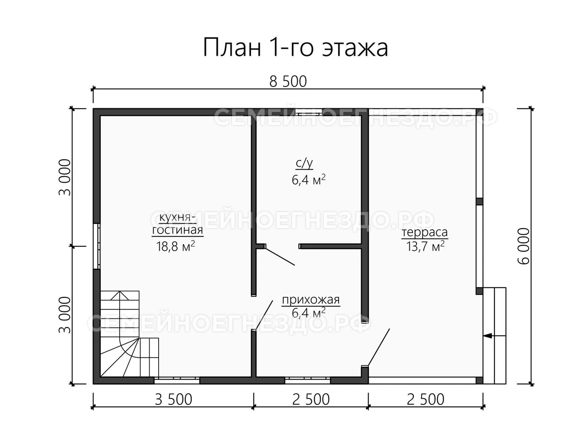 Планировка Брусовой дом № 0144