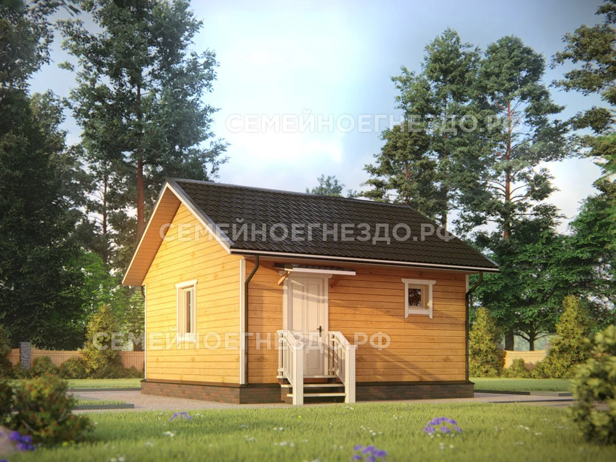 Баня из бруса №030 — вид 1