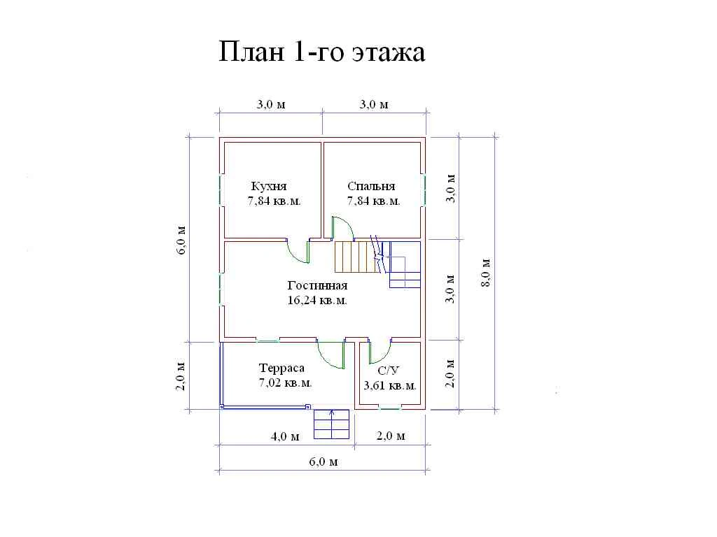 Планировка Брусовой дом №155