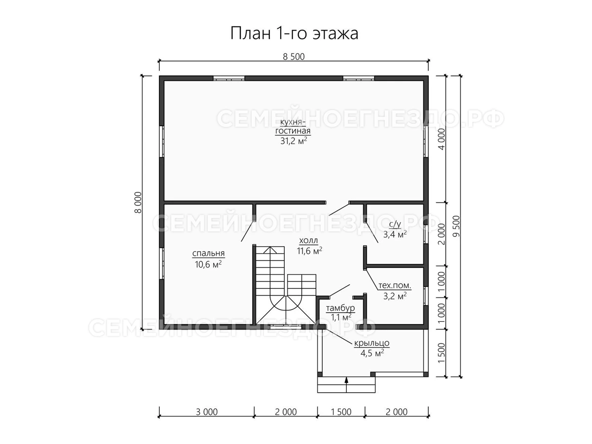 Планировка Брусовой дом № 0180