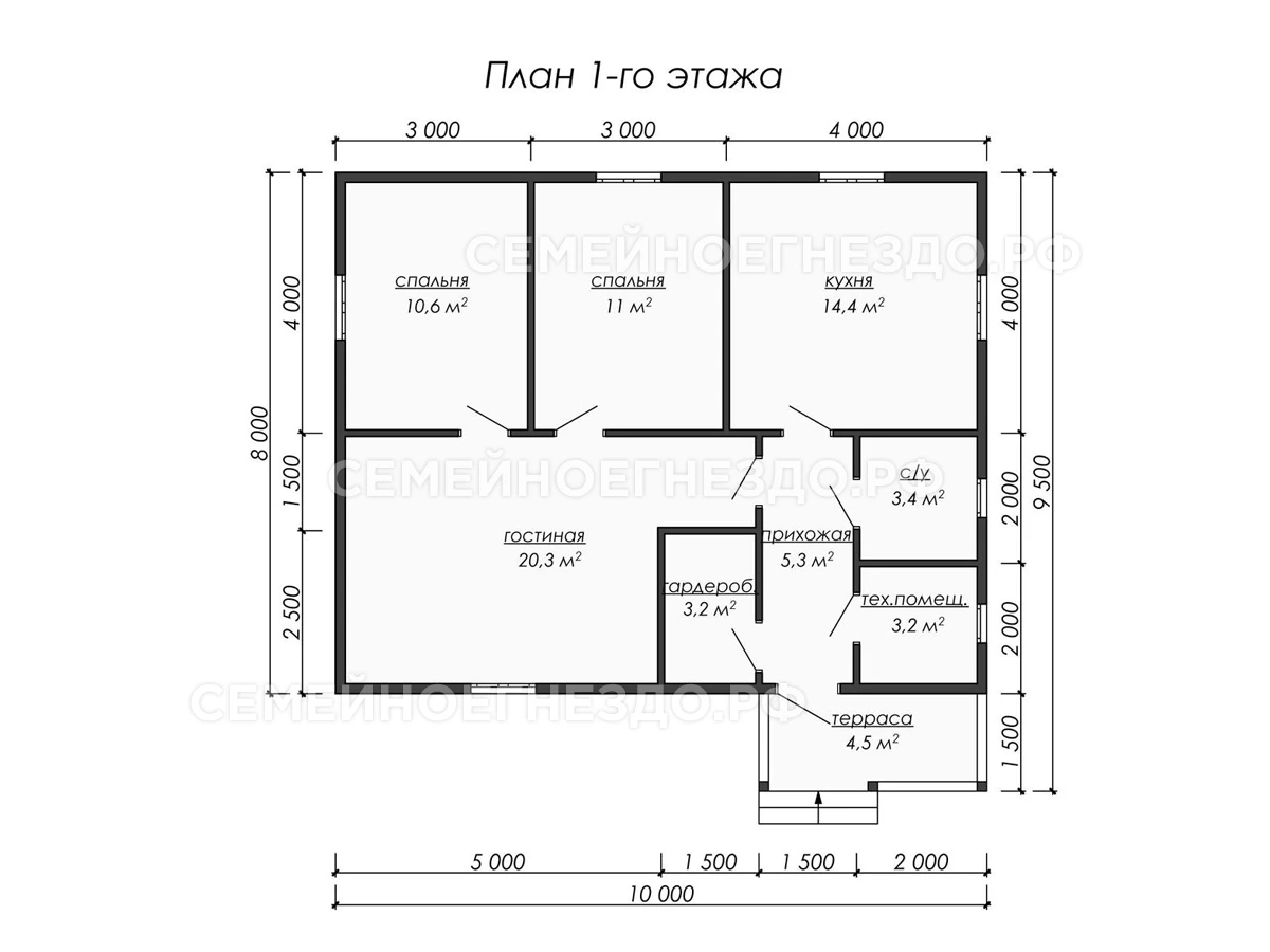 Планировка Брусовой дом № 0143