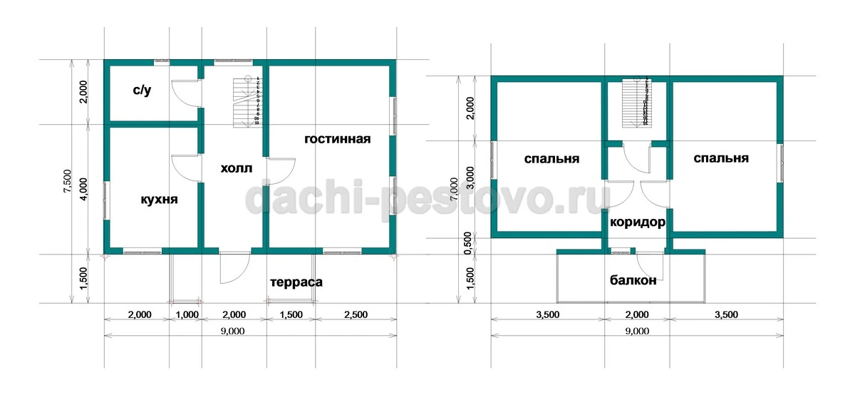 Планировка Брусовой дом №46