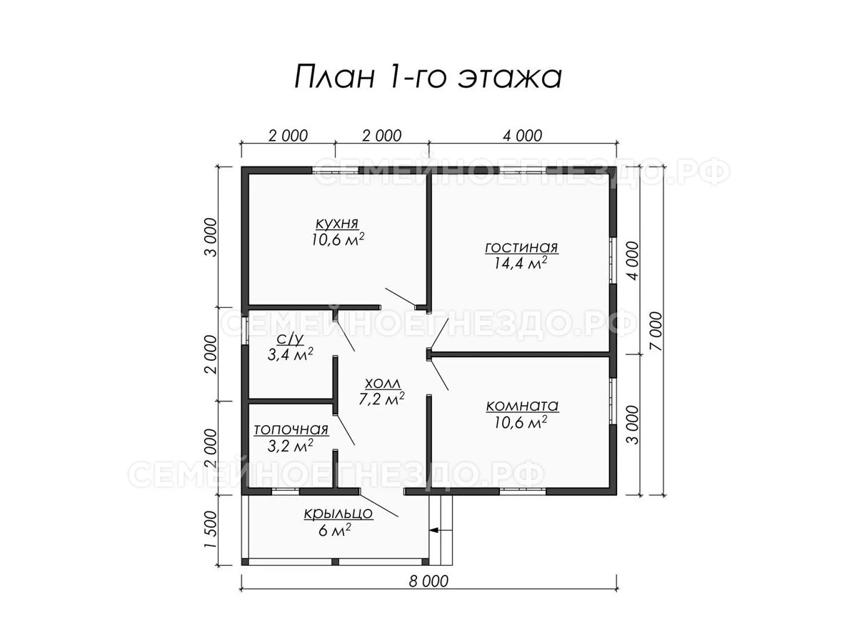 Планировка Каркасный дом № 0023