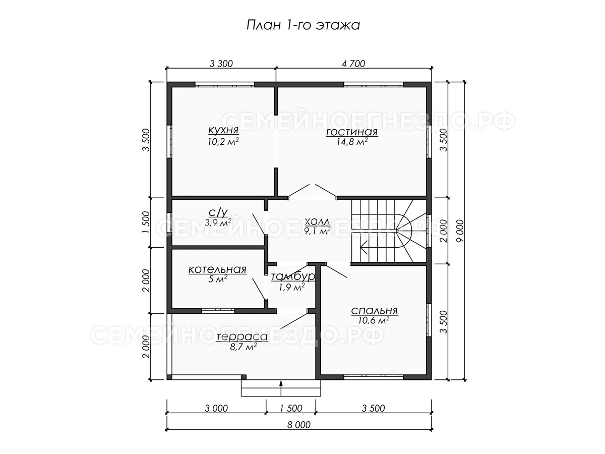 Планировка Брусовой дом № 0288