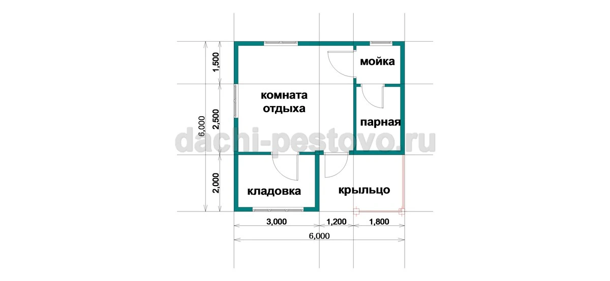 Планировка Баня из бруса №35