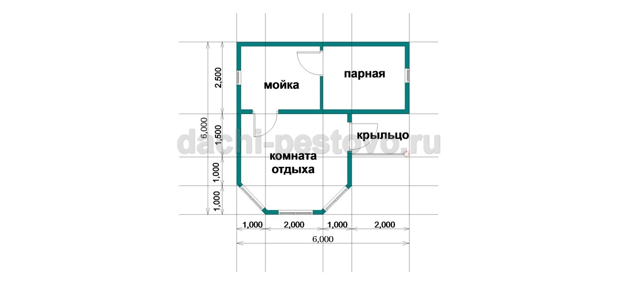 Планировка Баня из бруса №42