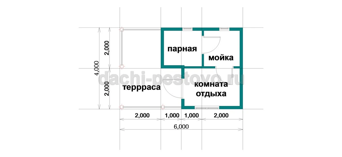 Планировка Баня из бруса №15