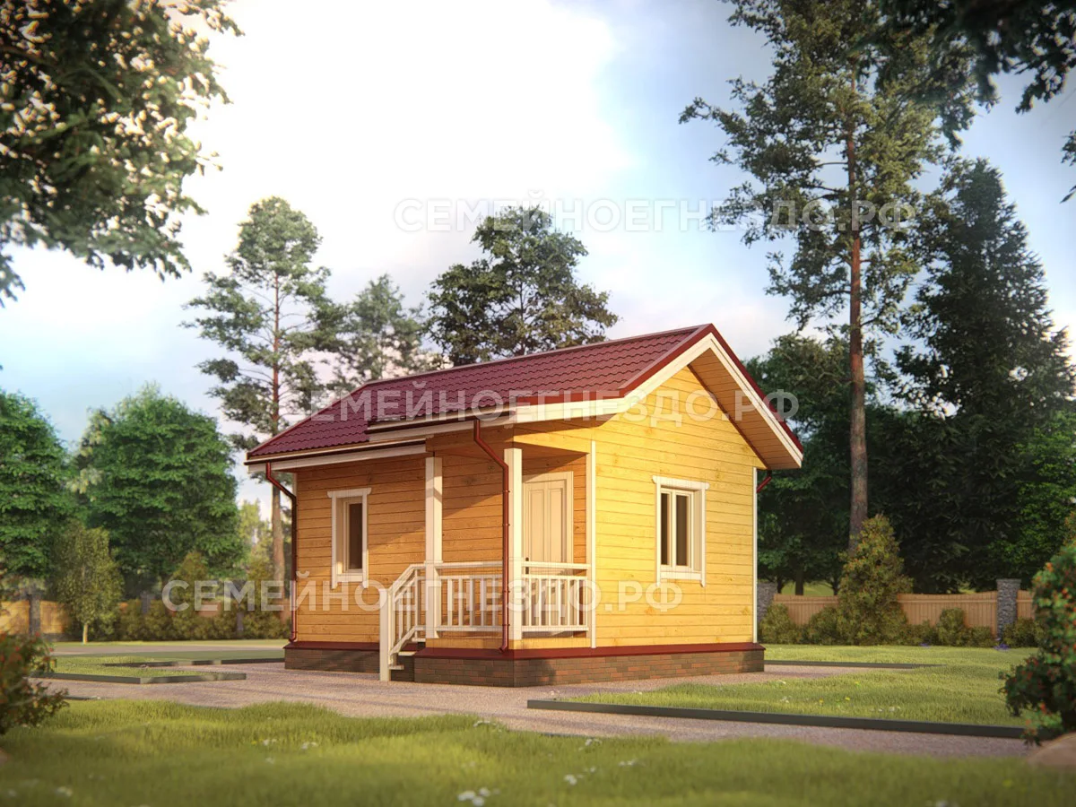 Баня из бруса №020 — вид 1