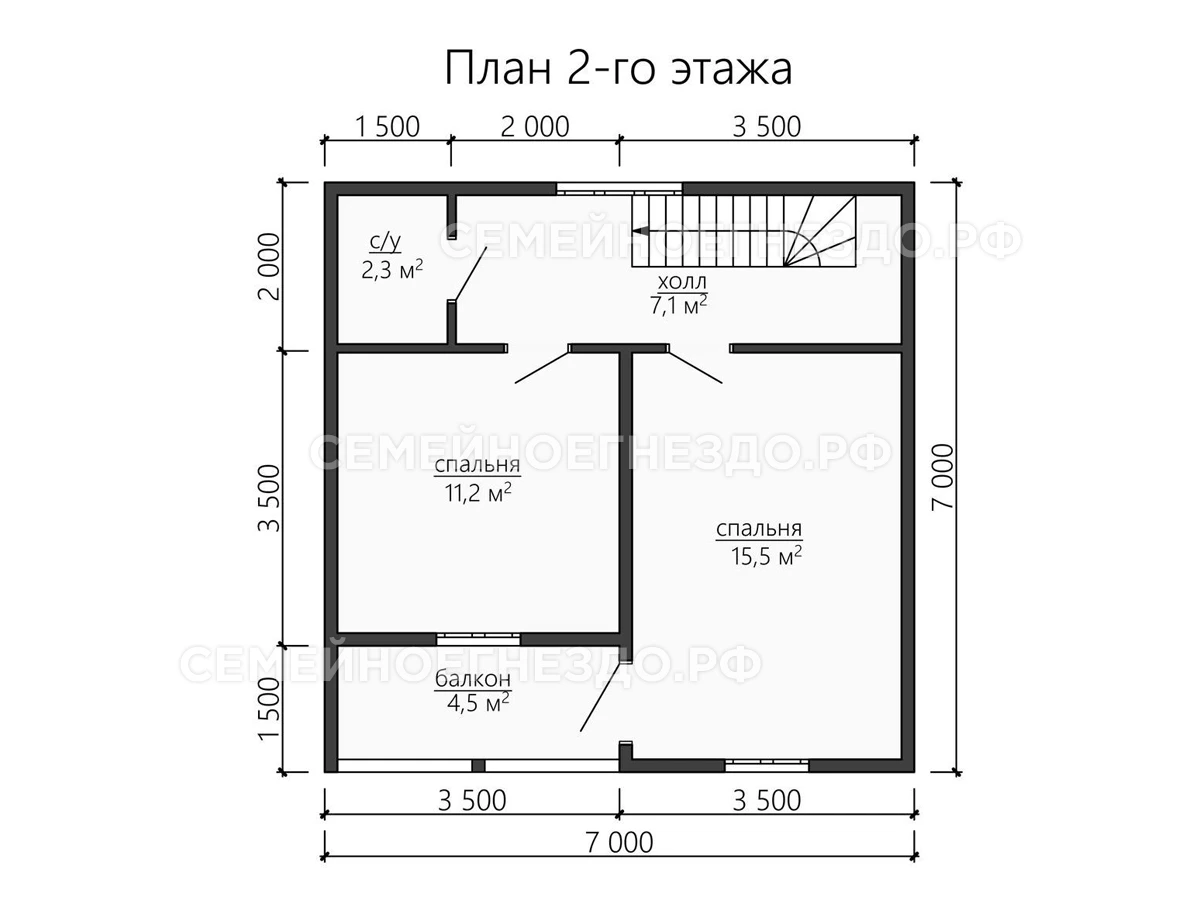 Планировка Каркасный дом № 0159
