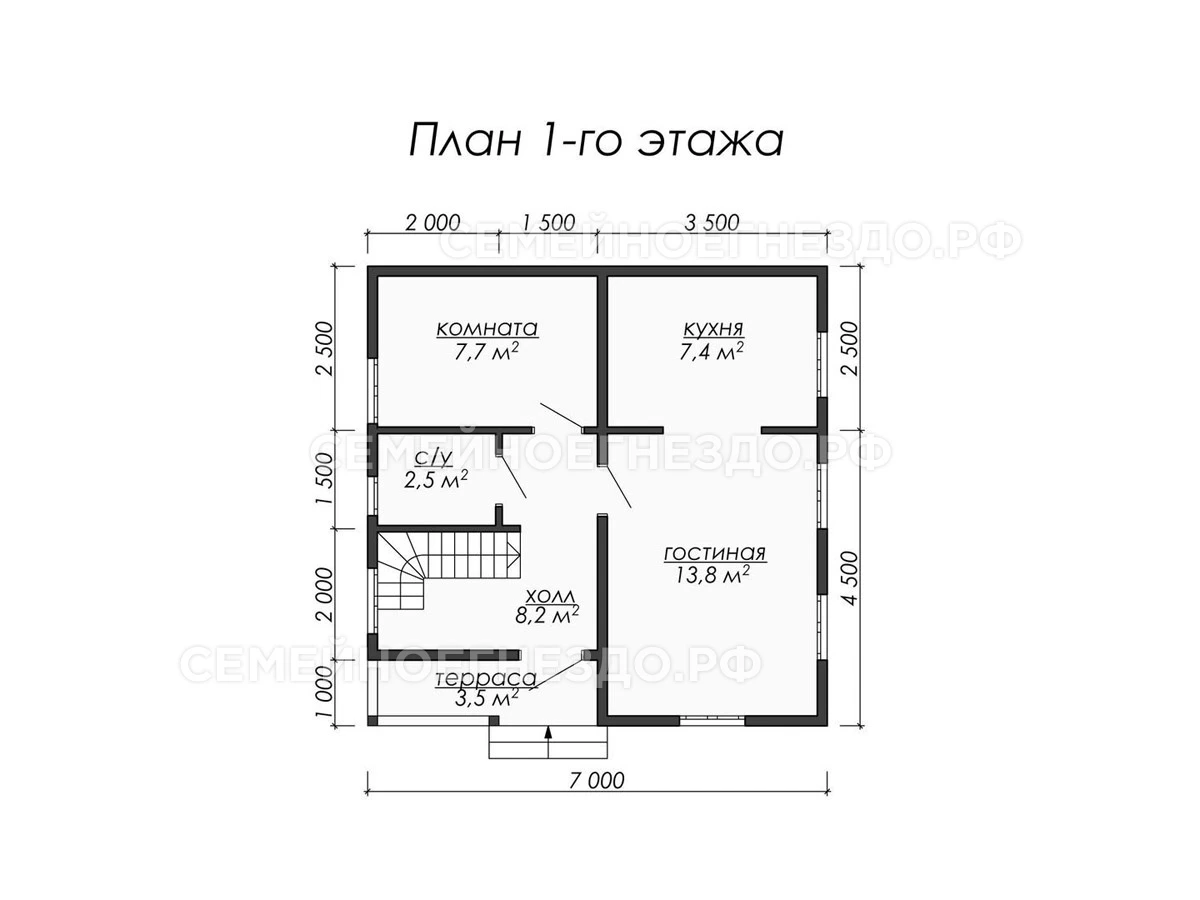 Планировка Брусовой дом № 0017
