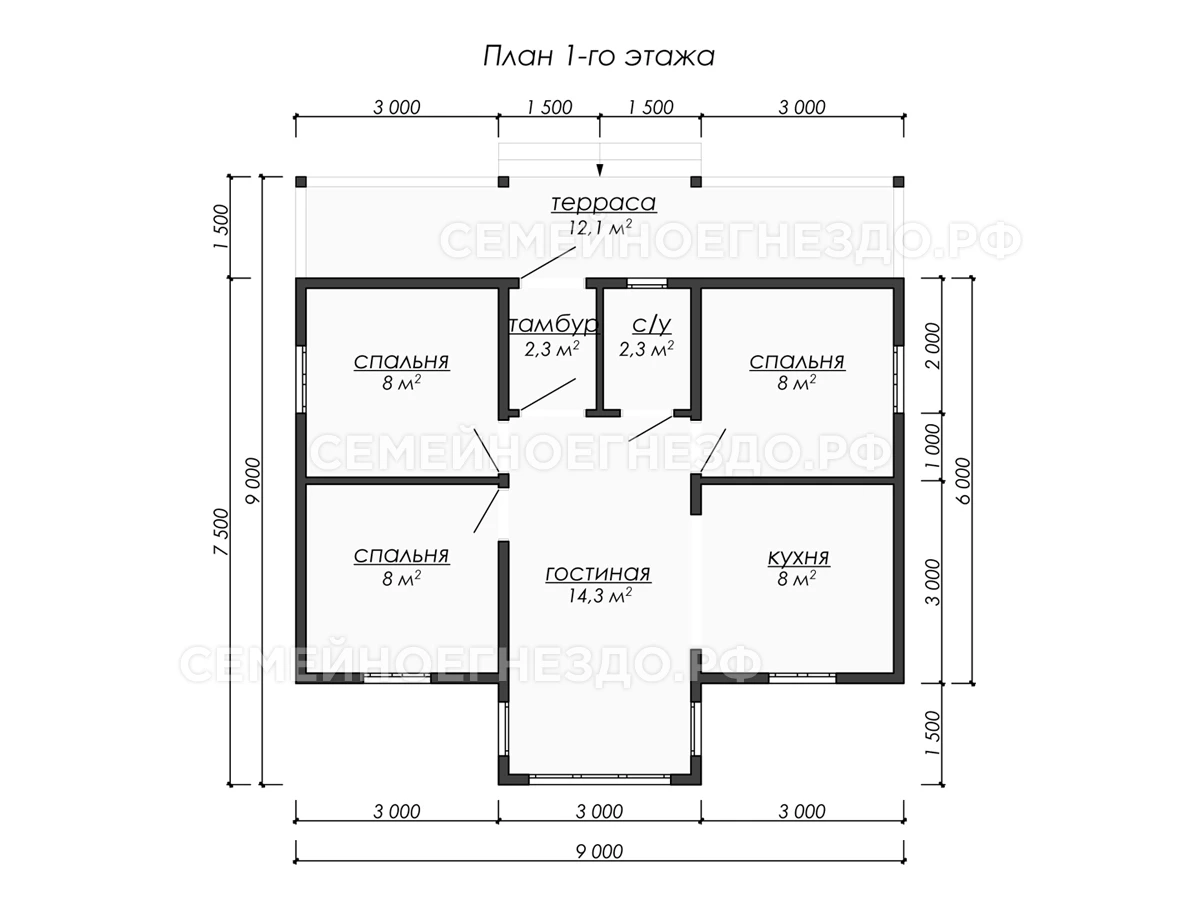Планировка Брусовой дом № 0220
