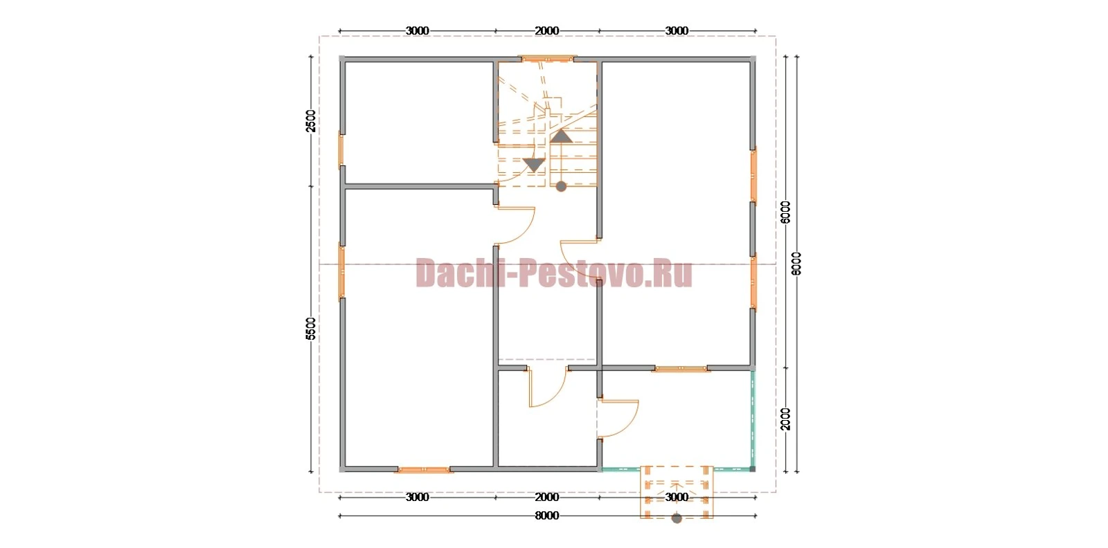 Планировка Брусовой дом №108