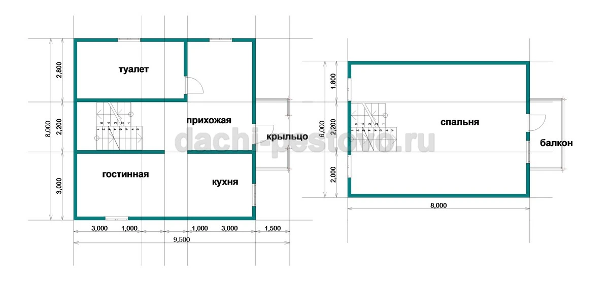 Планировка Каркасный дом №50