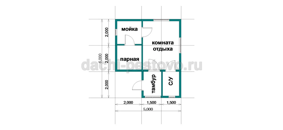 Планировка Баня из бруса №28